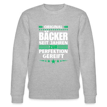 Bakers matured to perfection - Stanley/Stella CHANGER Unisex Organic Sweatshirt - heather grey - Front - Nik (191cm) & Marisol (170cm)