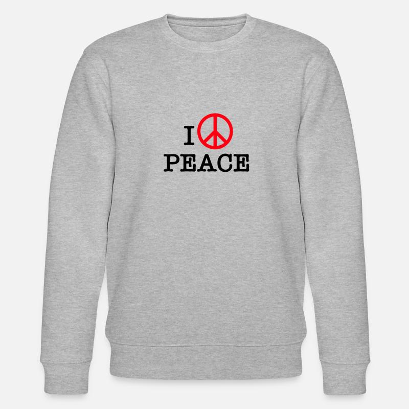 Ich liebe den Frieden - Stanley/Stella Unisex Bio-Sweatshirt CHANGER  - Grau meliert