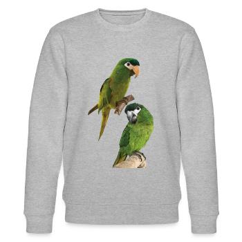 The Noble Macaw - Stanley/Stella CHANGER Unisex Organic Sweatshirt - heather grey - Front - Nik (191cm) & Marisol (170cm)