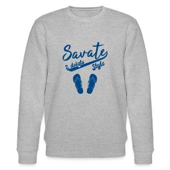Style Savate Deux Doigts - Ile De La Réunion - Sweat bio CHANGER Stanley/Stella Unisexe - gris chiné - Devant - Nik (191cm) & Marisol (170cm)