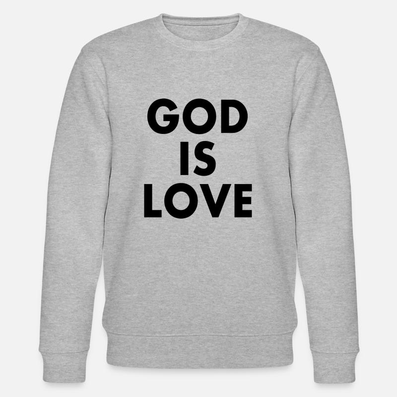 God is love - Stanley/Stella Unisex Bio-Sweatshirt CHANGER  - Grau meliert