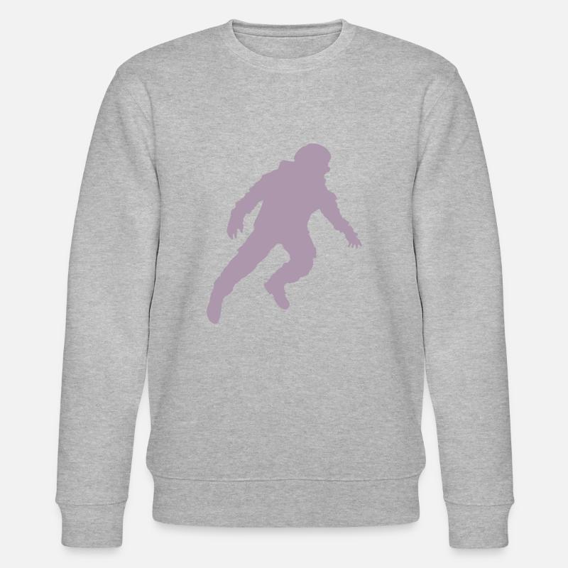 Schwebender Astronaut Silhouette Schwerelosigkeit - Stanley/Stella Unisex Bio-Sweatshirt CHANGER  - Grau meliert