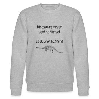 Dinosaurier Tierarzt Veterinär DoktorArzt Geschenk - Stanley/Stella Unisex Bio-Sweatshirt CHANGER  - Grau meliert - Vorne - Nik (191cm) & Marisol (170cm)