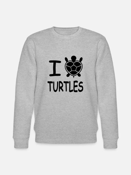 I Love Turtles - Stanley/Stella Unisex Bio-Sweatshirt CHANGER  - Grau meliert