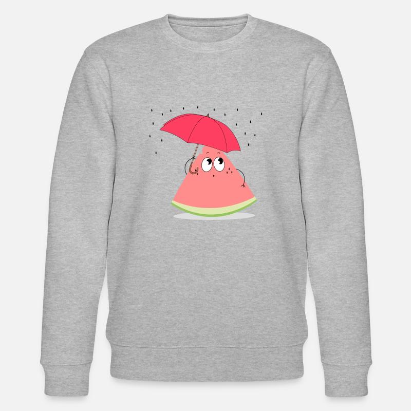 Wassermelonen-Regenschirm - Stanley/Stella Unisex Bio-Sweatshirt CHANGER  - Grau meliert