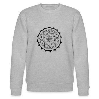 Mandala 16 noir - Sweat bio CHANGER Stanley/Stella Unisexe - gris chiné - Devant - Nik (191cm) & Marisol (170cm)