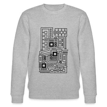 Platine Muster Technik Nerd - Stanley/Stella Unisex Bio-Sweatshirt CHANGER  - Grau meliert - Vorne - Nik (191cm) & Marisol (170cm)