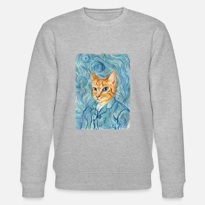 Kitten van Gogh - Sweat bio CHANGER Stanley/Stella Unisexe - gris chiné