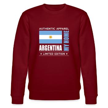 Argentina - Stanley/Stella CHANGER Unisex Organic Sweatshirt - burgundy - Front - Nik (191cm) & Marisol (170cm)