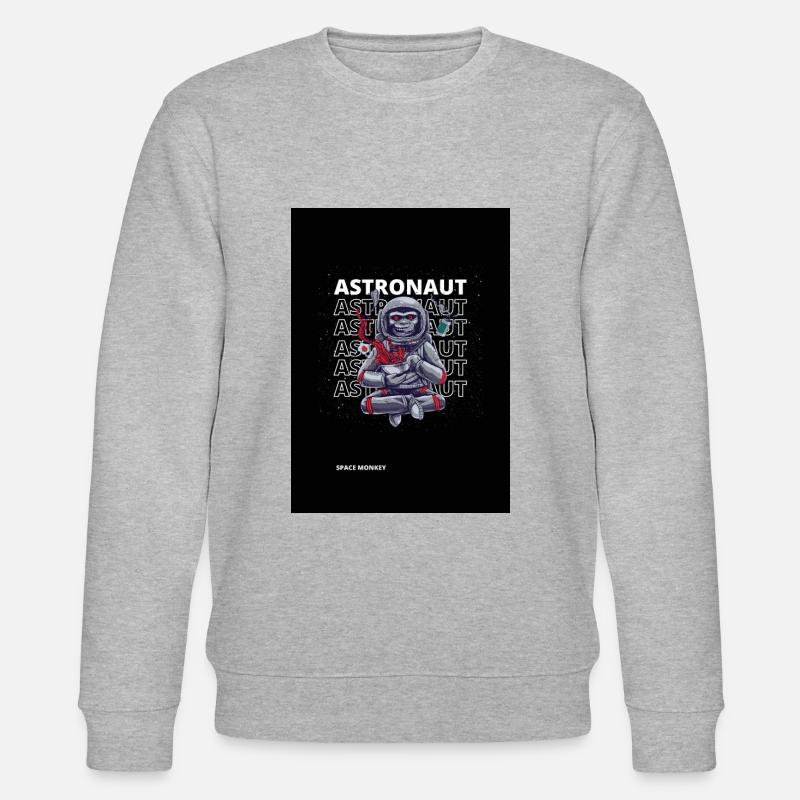 Singe cosmonaute - Sweat bio CHANGER Stanley/Stella Unisexe - gris chiné