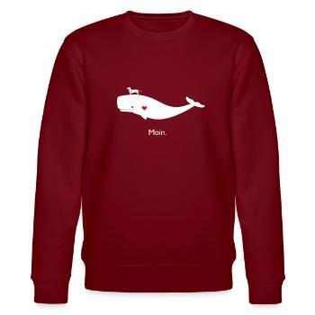 Pott und Teckel - Stanley/Stella Unisex Bio-Sweatshirt CHANGER  - Burgunderrot - Vorne - Nik (191cm) & Marisol (170cm)