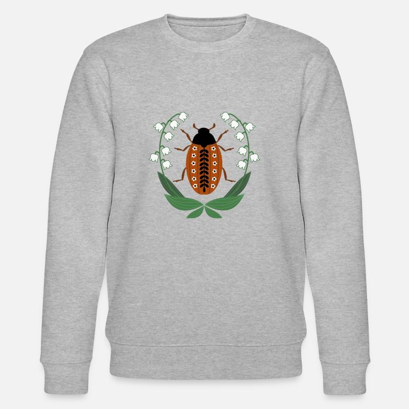 Maikäfer mit Maiglöckchen - Stanley/Stella Unisex Bio-Sweatshirt CHANGER  - Grau meliert