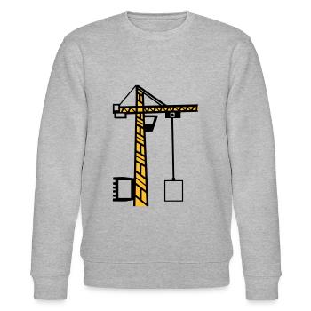 Grue de construction Grue de levage Construction - Sweat bio CHANGER Stanley/Stella Unisexe - gris chiné - Devant - Nik (191cm) & Marisol (170cm)