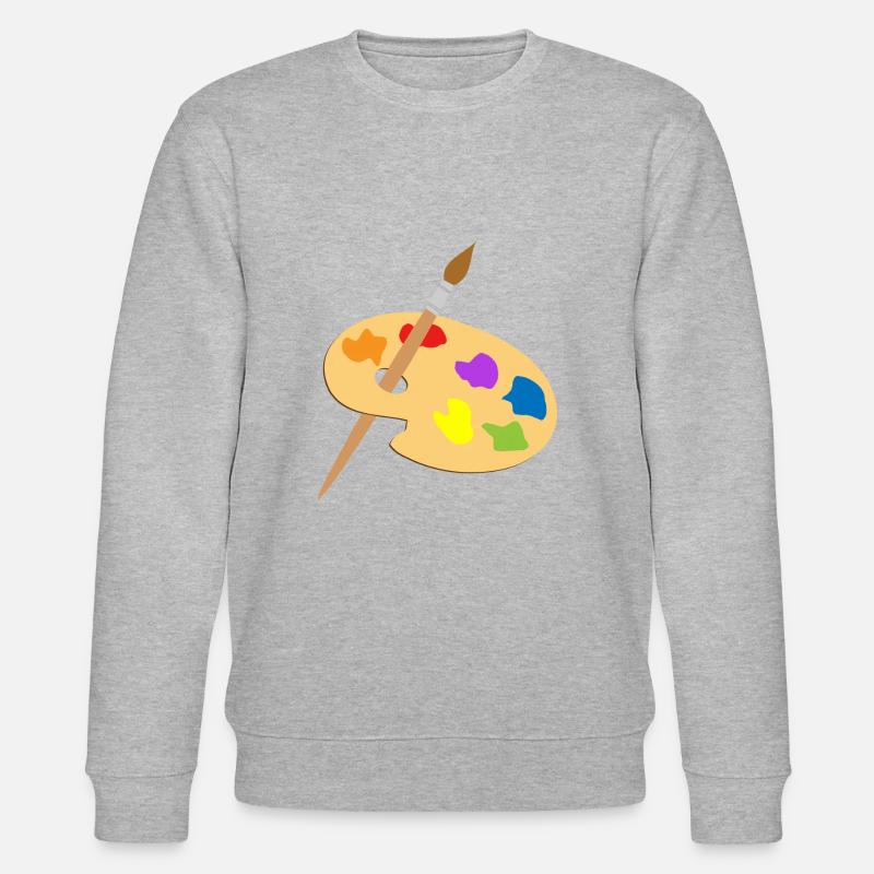 Farbpalette und Pinsel - Stanley/Stella Unisex Bio-Sweatshirt CHANGER  - Grau meliert