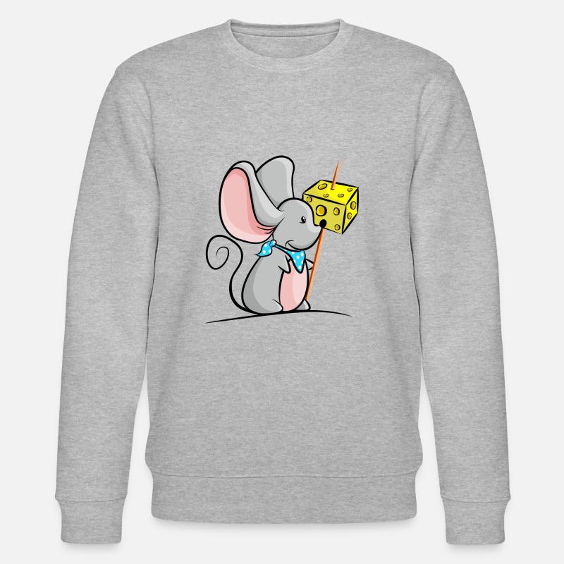 Maus mit Käse - Stanley/Stella Unisex Bio-Sweatshirt CHANGER  - Grau meliert