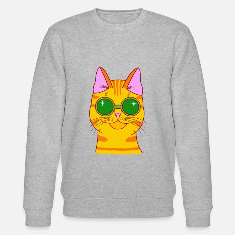 Katze Sommer Gelb - Stanley/Stella Unisex Bio-Sweatshirt CHANGER  - Grau meliert
