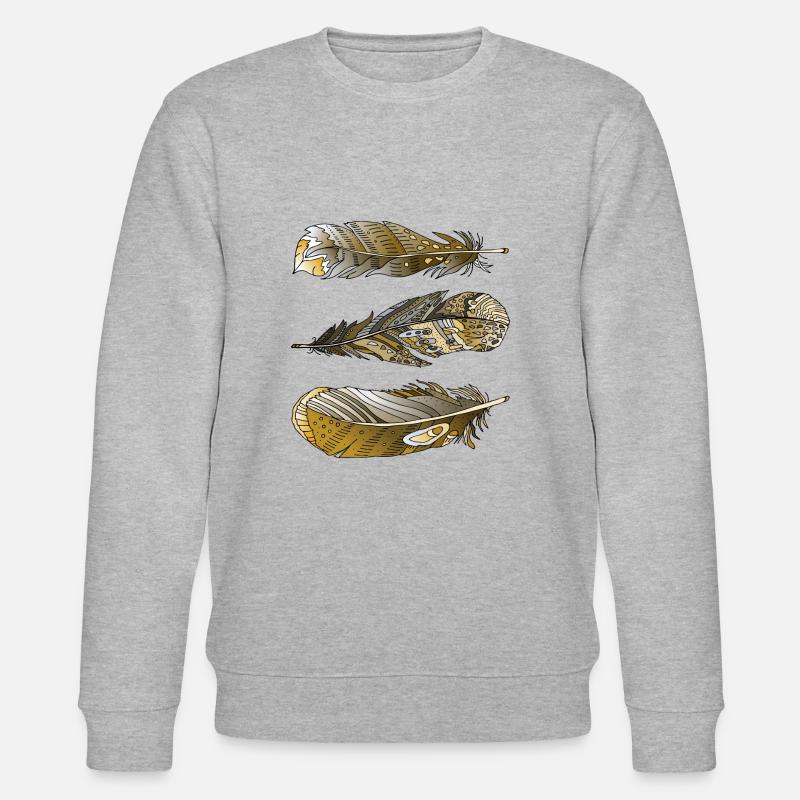 Bunte Federn - Stanley/Stella Unisex Bio-Sweatshirt CHANGER  - Grau meliert