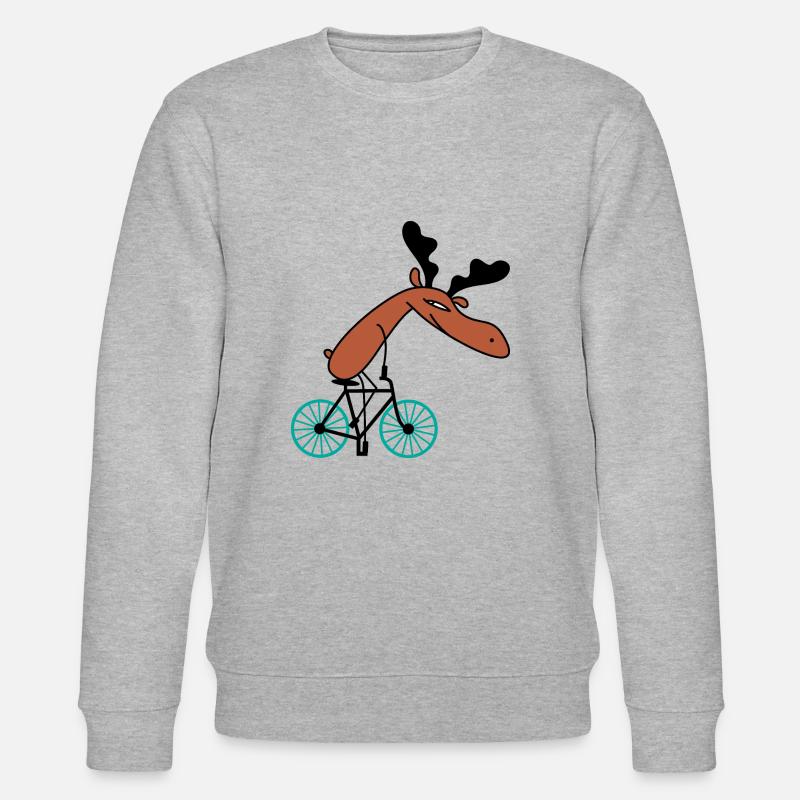 Bicycle Moose b - Stanley/Stella CHANGER Unisex Organic Sweatshirt - heather grey