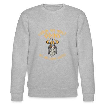 Wolf Odins lamm gottes Geschenk Dänemark Nord - Stanley/Stella Unisex Bio-Sweatshirt CHANGER  - Grau meliert - Vorne - Nik (191cm) & Marisol (170cm)