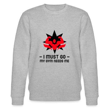 GYM red - Stanley/Stella Unisex Bio-Sweatshirt CHANGER  - Grau meliert - Vorne - Nik (191cm) & Marisol (170cm)