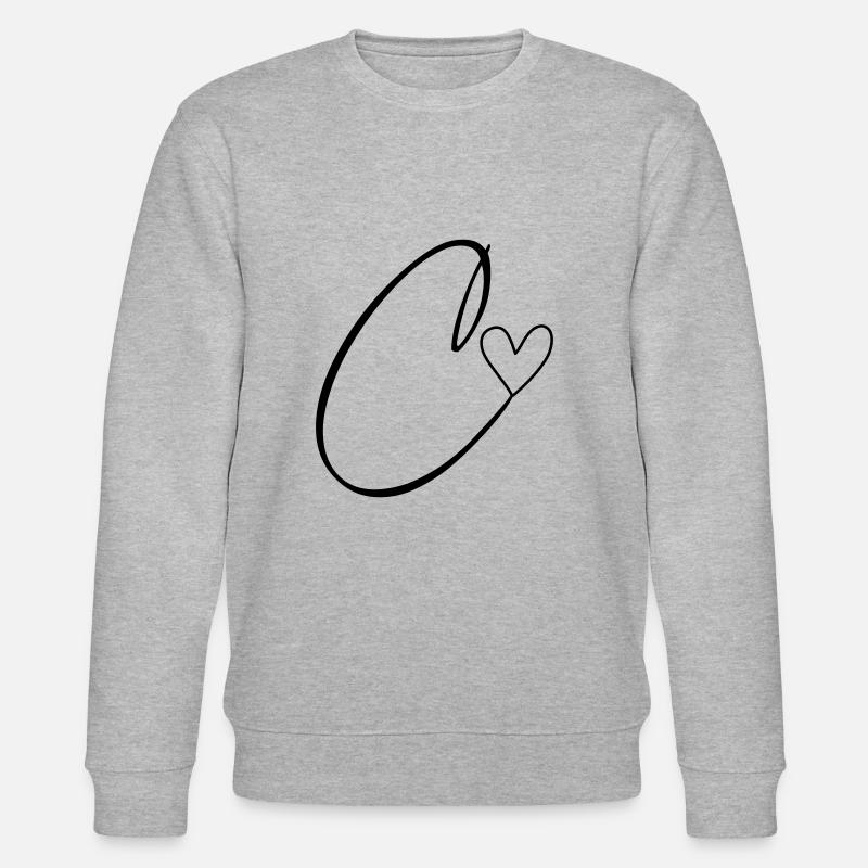 Lettre C Lettre C Calligraphie - Sweat bio CHANGER Stanley/Stella Unisexe - gris chiné