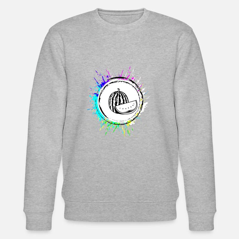 Melone Frucht Bunt - Stanley/Stella Unisex Bio-Sweatshirt CHANGER - Grau meliert