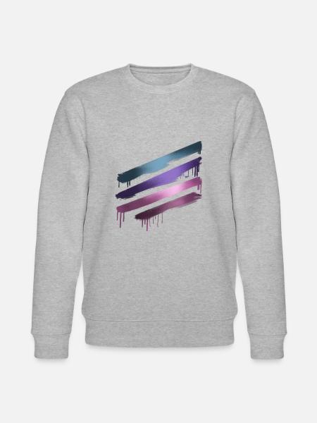 strip,painting,abstract,metallic,graffiti,pink - Stanley/Stella CHANGER Unisex Organic Sweatshirt - heather grey