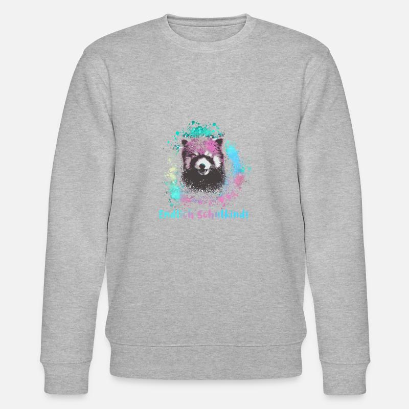 Roter panda ,Malerei,pandabär, endlich schulkind - Stanley/Stella Unisex Bio-Sweatshirt CHANGER  - Grau meliert