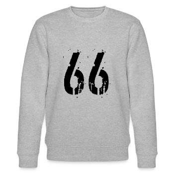 Nummer 66 - Stanley/Stella Unisex Bio-Sweatshirt CHANGER  - Grau meliert - Vorne - Nik (191cm) & Marisol (170cm)