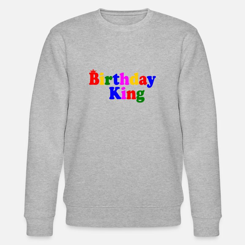 Birthday king - Stanley/Stella Unisex Bio-Sweatshirt CHANGER  - Grau meliert