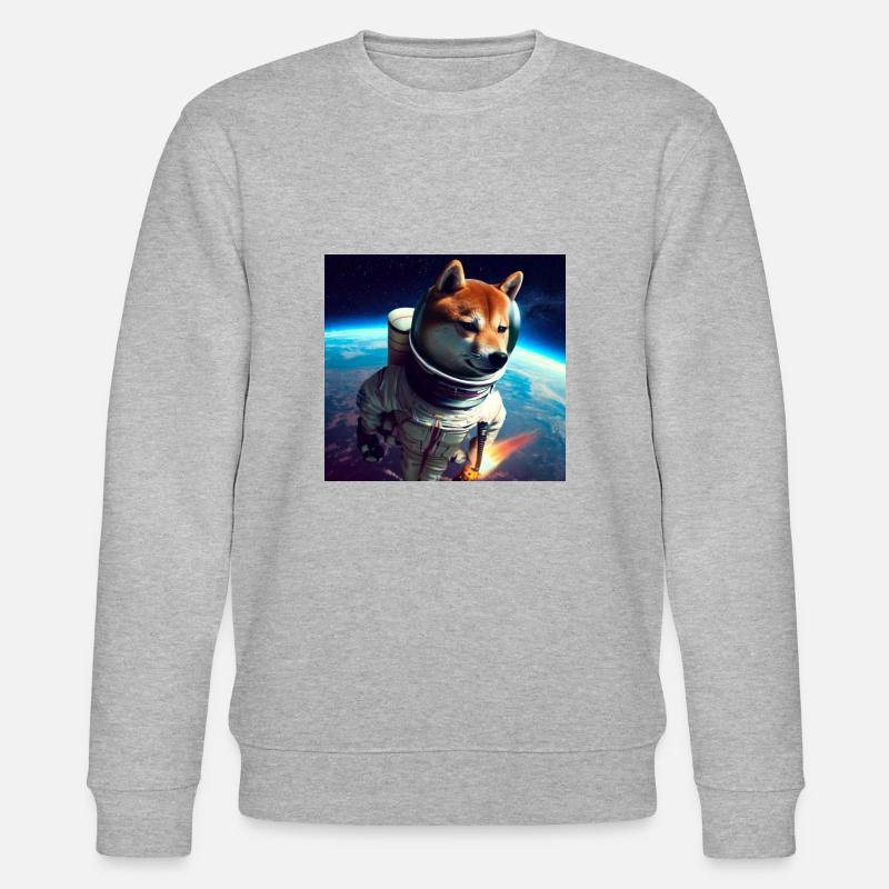 Shiba Inu dans l’espace - Sweat bio CHANGER Stanley/Stella Unisexe - gris chiné