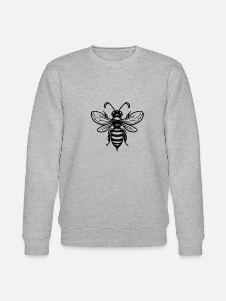 Bee black whitetattoo - Stanley/Stella CHANGER Unisex Organic Sweatshirt - heather grey