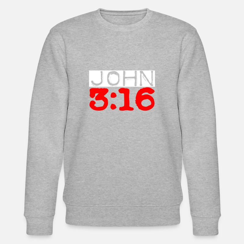 Johannes 3:16 - Stanley/Stella Unisex Bio-Sweatshirt CHANGER  - Grau meliert