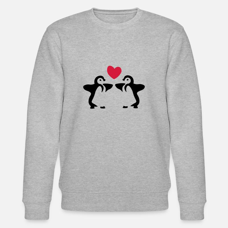 Pinguin Geschwister / Zwillinge / Geschenkidee - Stanley/Stella Unisex Bio-Sweatshirt CHANGER  - Grau meliert