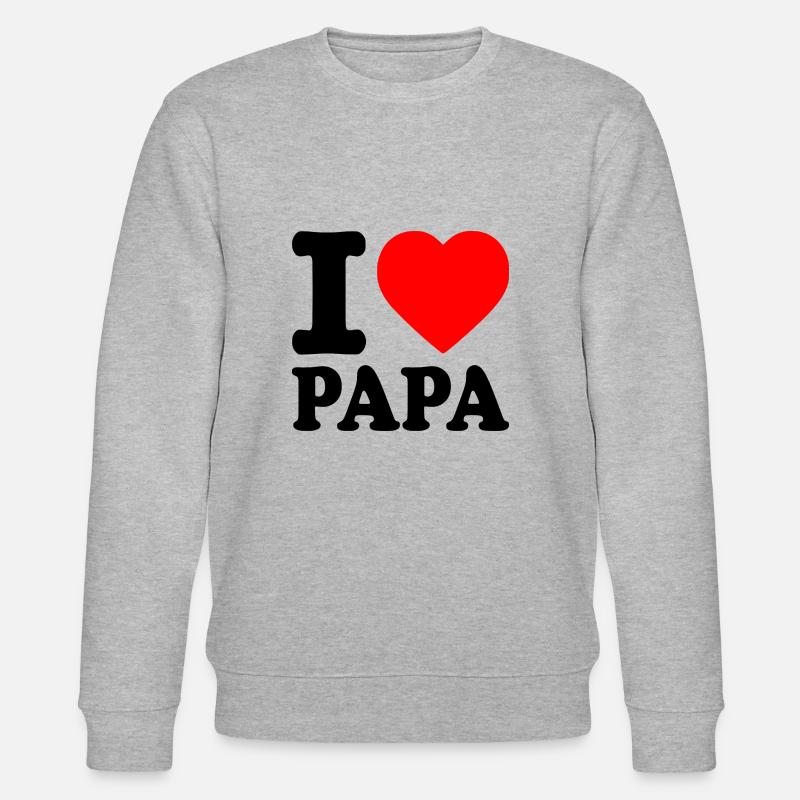 I love papa - Stanley/Stella Unisex Bio-Sweatshirt CHANGER  - Grau meliert