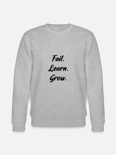 Motivations Spruch. Fail. Learn. Grow. - Stanley/Stella Unisex Bio-Sweatshirt CHANGER  - Grau meliert