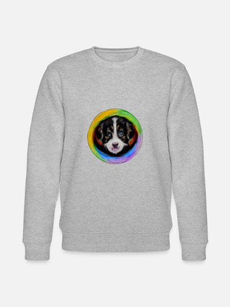 Rainbow Dog Australian Shepherd - Stanley/Stella CHANGER Unisex Organic Sweatshirt - heather grey