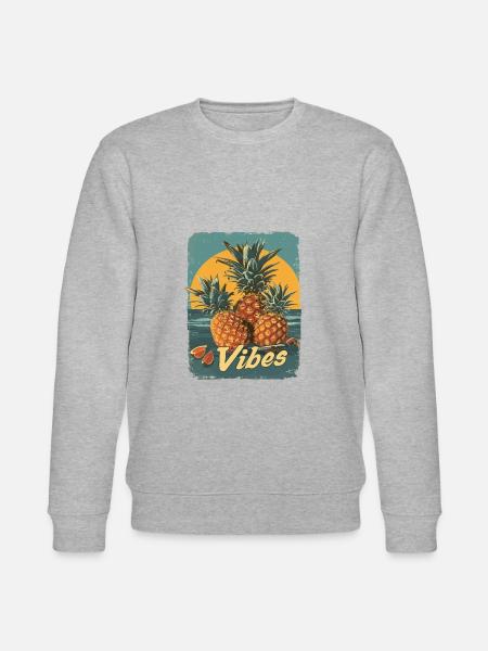 Ananas-Sonnenbrille Obst Retro-Stil für - Stanley/Stella Unisex Bio-Sweatshirt CHANGER  - Grau meliert