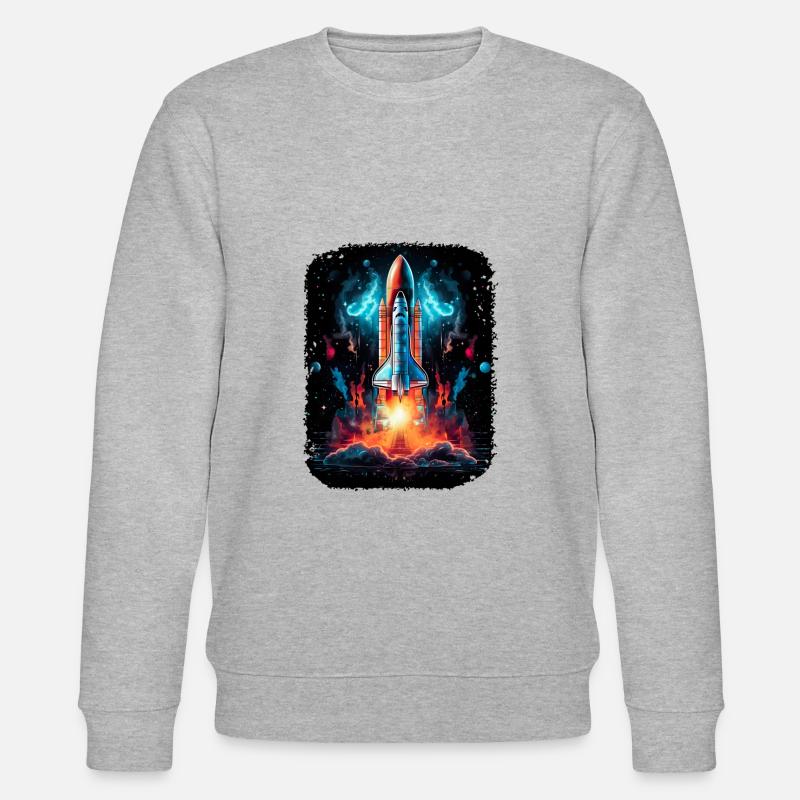 Raumschiff-Start Raketenschiff - Stanley/Stella Unisex Bio-Sweatshirt CHANGER  - Grau meliert