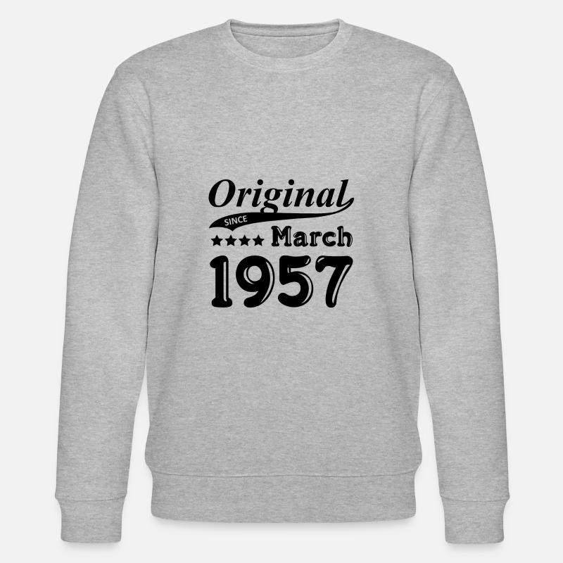 March 1957 gift - Stanley/Stella CHANGER Unisex Organic Sweatshirt - heather grey