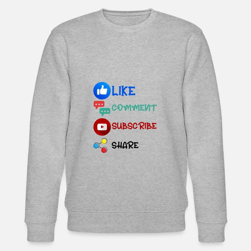 Like Comment Subscribe Share 2 - Stanley/Stella Unisex Bio-Sweatshirt CHANGER  - Grau meliert