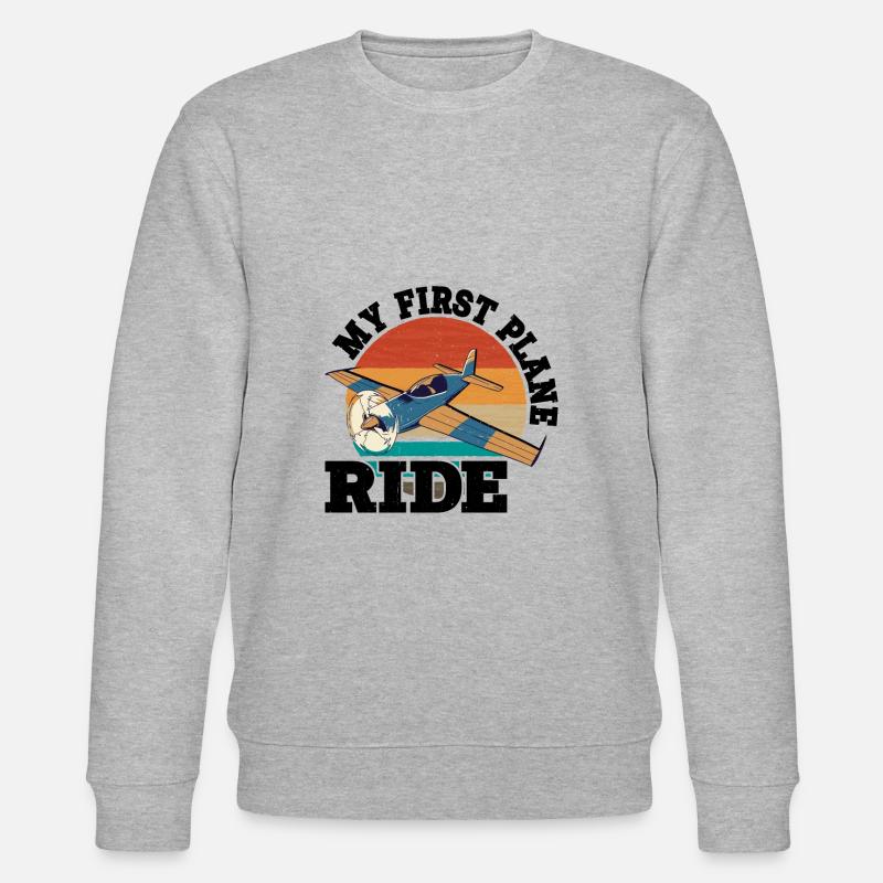 My First Plane Ride 39 - Stanley/Stella Unisex Bio-Sweatshirt CHANGER  - Grau meliert