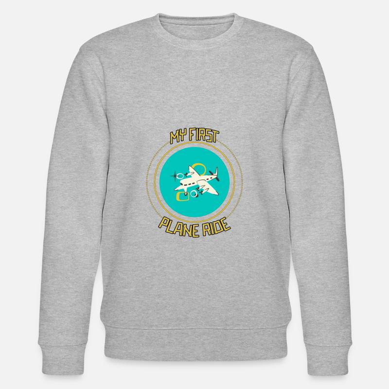 My First Plane Ride 33 - Stanley/Stella Unisex Bio-Sweatshirt CHANGER  - Grau meliert