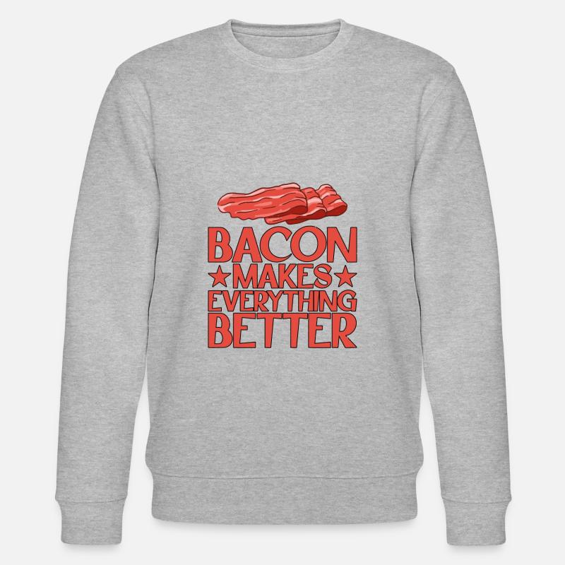 Bacon Makes Everything Better 13 - Stanley/Stella Unisex Bio-Sweatshirt CHANGER  - Grau meliert