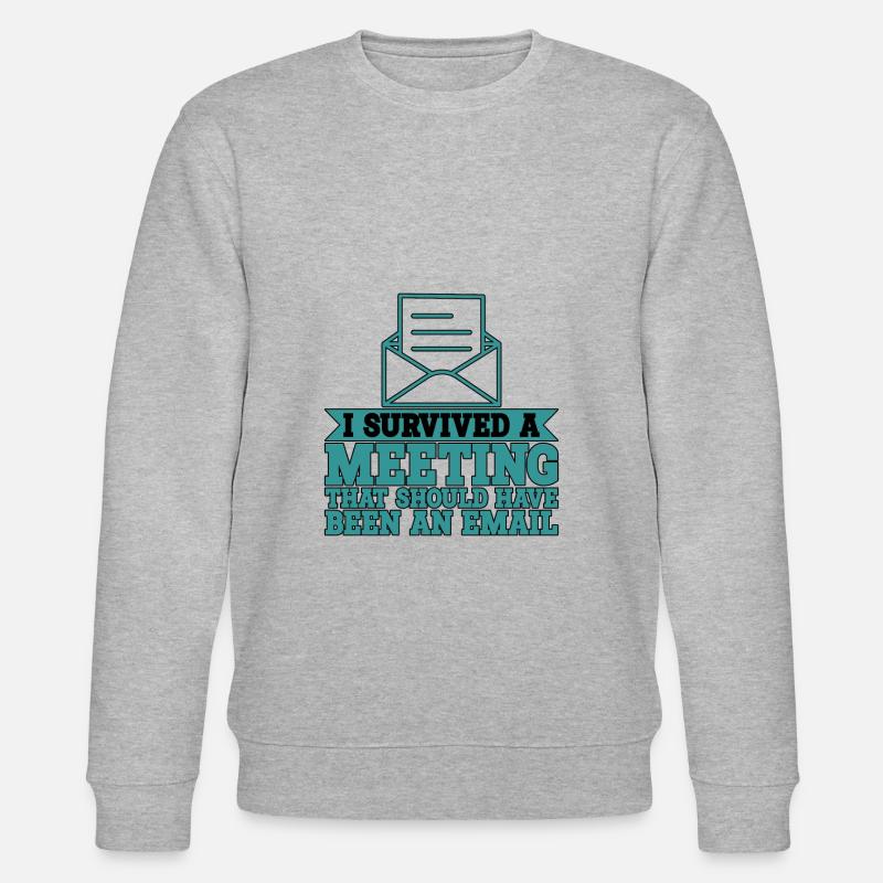 I Survived Another Meeting 9 - Stanley/Stella Unisex Bio-Sweatshirt CHANGER  - Grau meliert