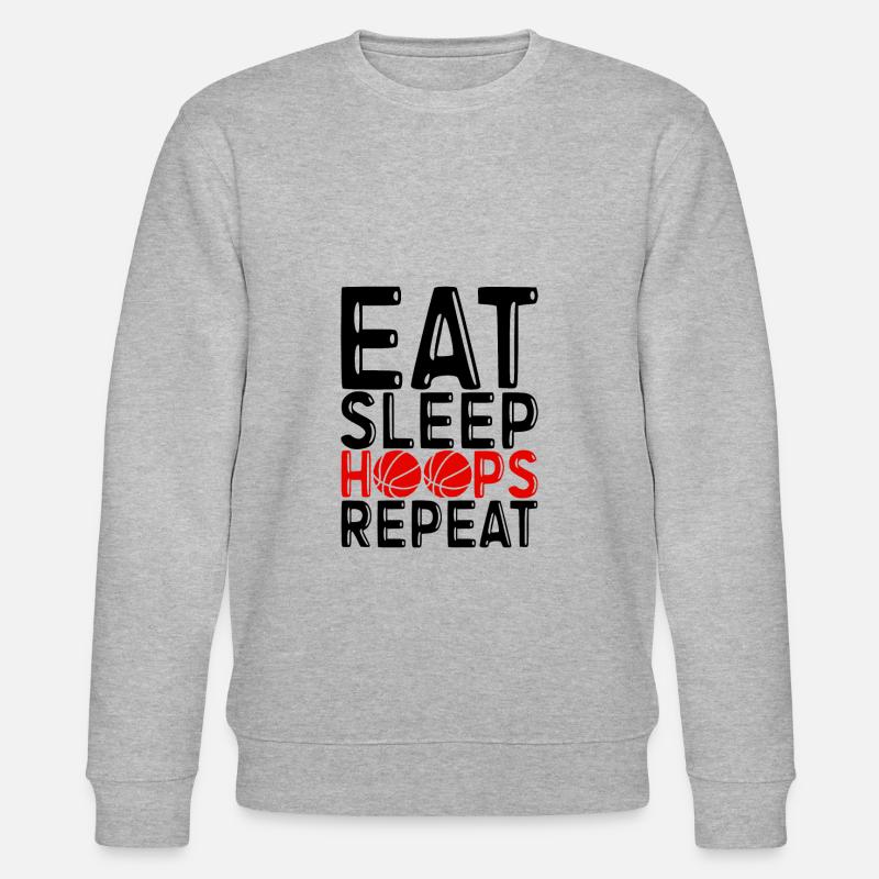 Eat Sleep Hoops Repeat 4 - Stanley/Stella CHANGER Unisex Organic Sweatshirt - heather grey