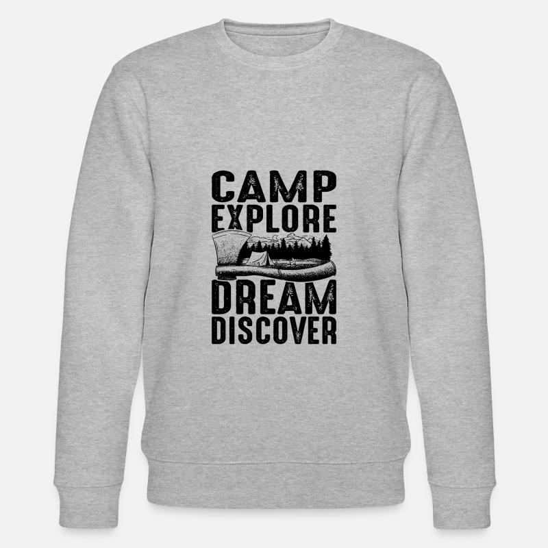 Camp Explore Dream Discover - Stanley/Stella Unisex Bio-Sweatshirt CHANGER  - Grau meliert