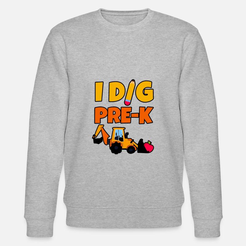 I Dig Pre-K 4 - Stanley/Stella Unisex Bio-Sweatshirt CHANGER - Grau meliert