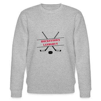 Hockeytown Landshut - Stanley/Stella Unisex Bio-Sweatshirt CHANGER  - Grau meliert - Vorne - Nik (191cm) & Marisol (170cm)