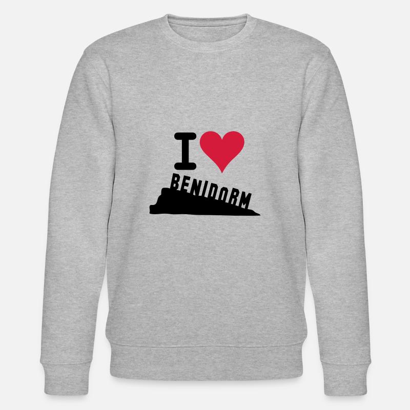 I Love Benidorm Holidays - Stanley/Stella CHANGER Unisex Organic Sweatshirt - heather grey